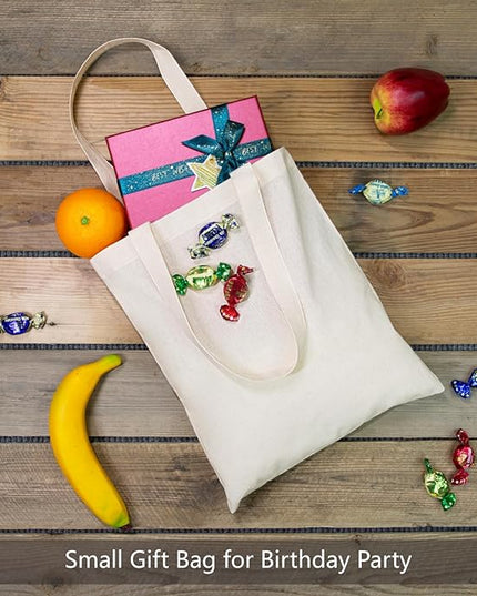 TOPDesign 10-Pack Economical 11.8"x13" Cotton Tote Bags, Lightweight Small Reusable Grocery Shopping Cloth Bags, Suitable for DIY, Advertising, Promotion, Gift, Activity