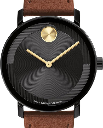 Movado Bold Evolution 2.0 Men's Watch - Swiss Quartz Movement, Nappa Leather Strap - 3 ATM Water Resistance - Luxury Fashion Timepiece for Him - 40mm
