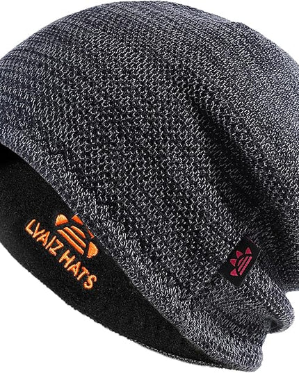 Lvaiz Mens Winter Beanie Hat Warm Fleece Lined Skull Cap for Men Reversible Women Windproof Watch Hat Knit Warm Unisex Beanie