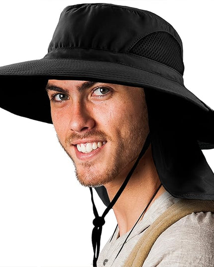 SUN CUBE Wide Brim Sun Hat Men Women, Fishing Hats Sun UV Protection, Mens Hiking Bucket Hat Safari Beach Boonie, UPF 50+