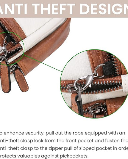 HESHE Sling Bag for Women Anti Theft Small Crossbody Bags Leather Fanny Pack Cross Body Purse for Travel