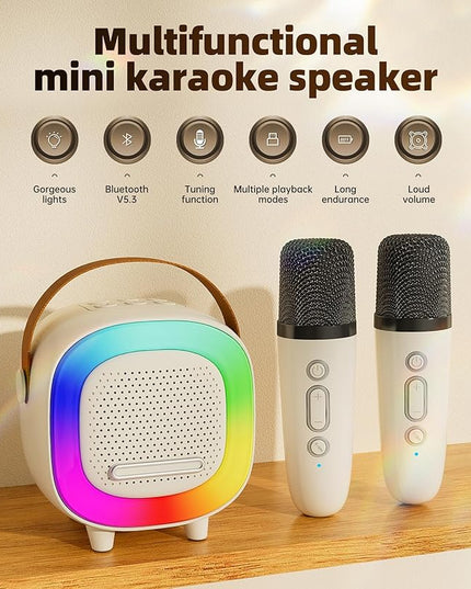 Mini Karaoke Machine Speaker for Kids Adults, Portable Bluetooth with 1 Wireless Microphones, Children's Day Birthday Gift Ideas for Toys for Teens Boys and Girls Aged 4, 5, 6, 7, 8, 9, 10, 11, 12+