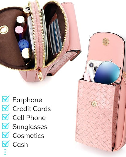 KUKOO Small Crossbody Bag Cell Phone Purse Wallet with Credit Card Slots for Women