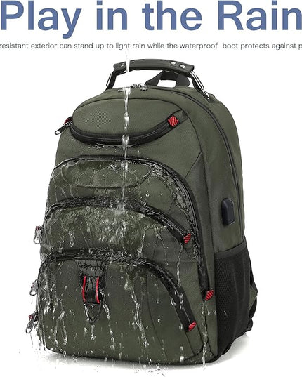 Boavan Laptop Backpack for men, 15.6 inch Laptop Bag with USB Port, Waterproof Travel Work Backpack Purse, Anti-Theft Teacher Nurse Doctor Casual Bookbags Office Business backpack,Green
