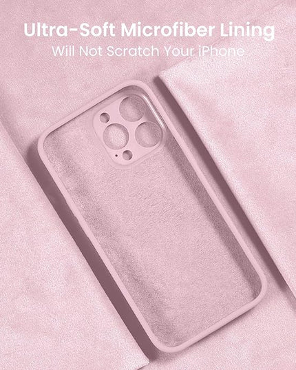 FireNova Designed for iPhone 16 Pro Case, Silicone Upgraded [Camera Protection] Phone Case with [2 Screen Protectors], Soft Anti-Scratch Microfiber Lining Inside, 2024, Chalk Pink