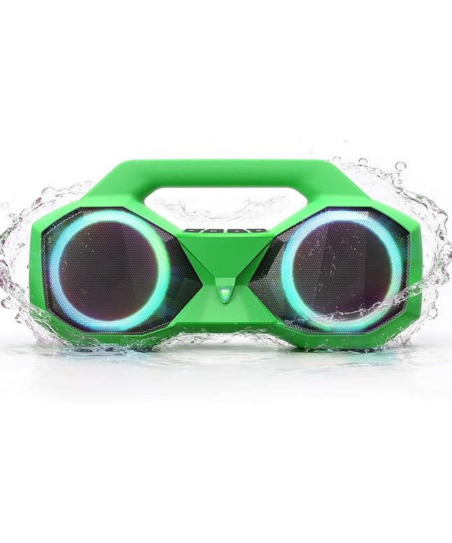 OZJ Bluetooth Speaker 80W(Peak) Loud with Bass, 20H Playtime, IPX7 Waterproof, RGB Lights, TWS, Large Portable Wireless Speakers for Outdoor, Home, Party, Pool, Beach, Tailgating, Gym, Work (Green)