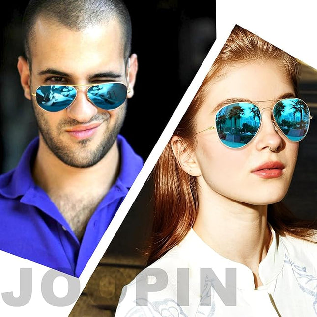 Joopin Polarized Metal Aviation Sunglasses Men, Classic Military Sun Glasses Women, Rectangle Shades UV400 Protection Costume