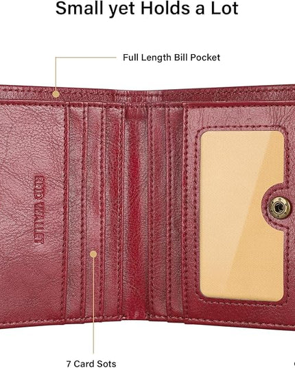 Lavemi Ultra Thin Small Compact Leather Womens Girls Wallets RFID Blocking Credit Card Holder for Women