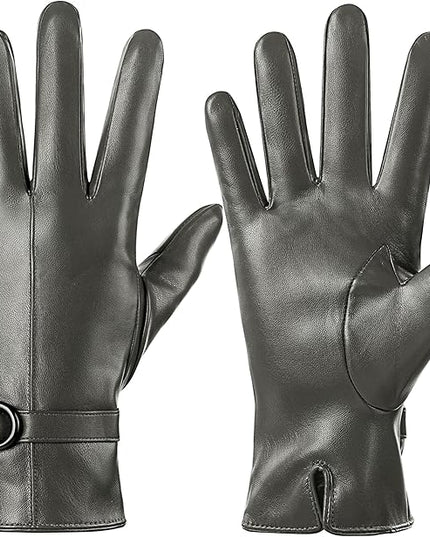Dsane Womens Winter Leather Gloves Touchscreen Texting Warm Driving Lambskin Gloves for Christmas Gifts