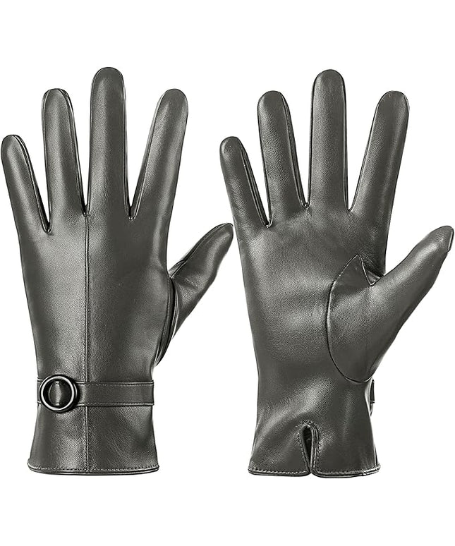 Dsane Womens Winter Leather Gloves Touchscreen Texting Warm Driving Lambskin Gloves for Christmas Gifts