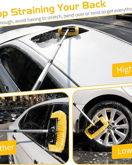 Ordenado 62" Car Wash Brush with Long Handle, Soft Bristle Car Cleaning Brush Supplies, Snow Brushes for Washing Exterior, Cars Washing Brushes Scratch-Free Wash Mop Kit, Universal for RV Truck SUV