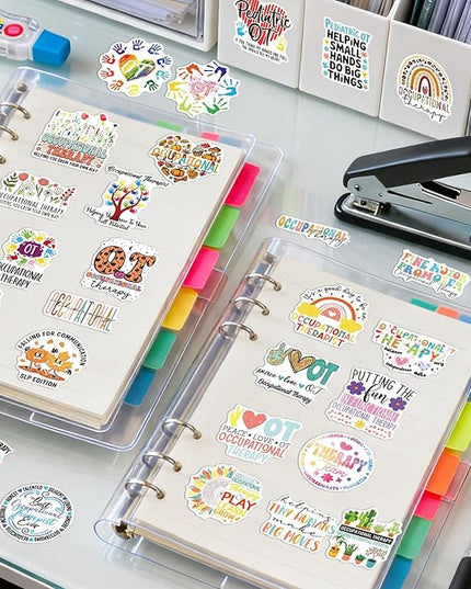 Occupational Therapy Stickers for Adults - 100 Pcs Occupational Therapist Water Bottle Stickers for Therapists Teens, OT Waterproof Scrapbook Sticker, Vinyl Decals for Laptop Journal, OT Gifts