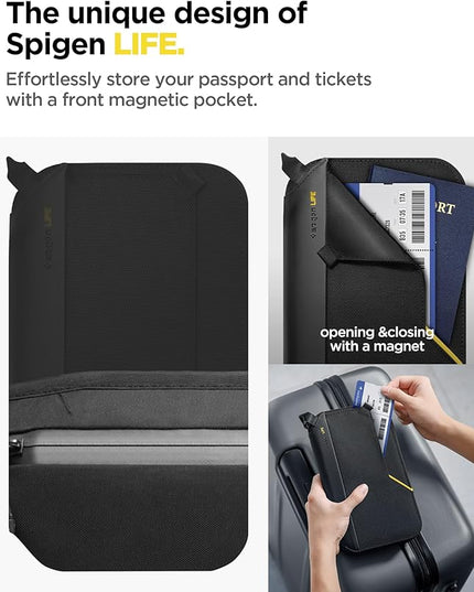 Spigen Life for Passport Card Cover Holder with RFID Blocking Technology Wallet Travel Documents Organizer Protector Accessories, SIM Card Pin Included