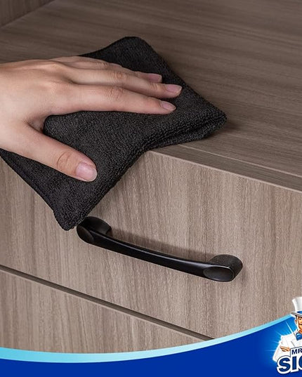 MR.SIGA Microfiber Cleaning Cloth, All-Purpose Microfiber Towels, Streak Free Cleaning Rags, Pack of 12, Black, Size 32 x 32 cm(12.6 x 12.6 inch)