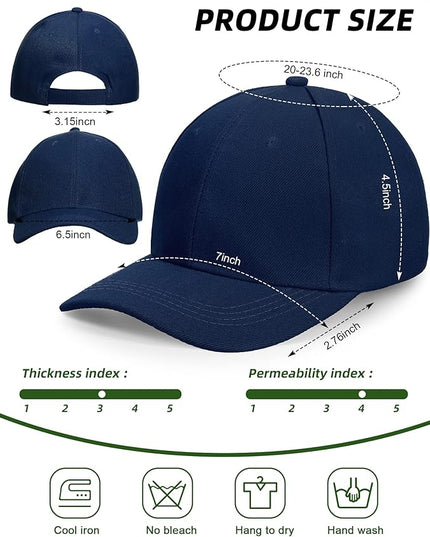 Handepo 24 Pcs Blank Baseball Cap Adjustable Back Strap Plain Blank Camouflage Hat Unisex Baseball Cap for Trucker Men Women
