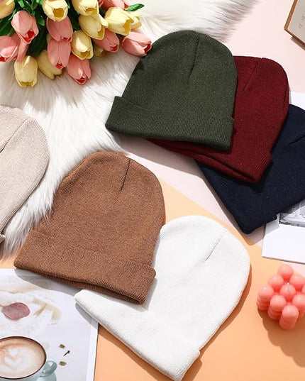 Winter Beanie Hats Bulk for Men Women Beanie Cap for Donation Cozy Knitted Cuffed Skull Cap Gift Soft Ski Hat