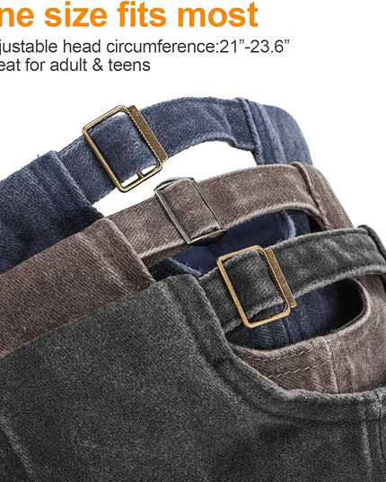 MEINICY 3 Packs Washed-Cotton Plain Baseball Cap, Vintage Adjustable Dad Hats Gift for Men/Women,Unstructured
