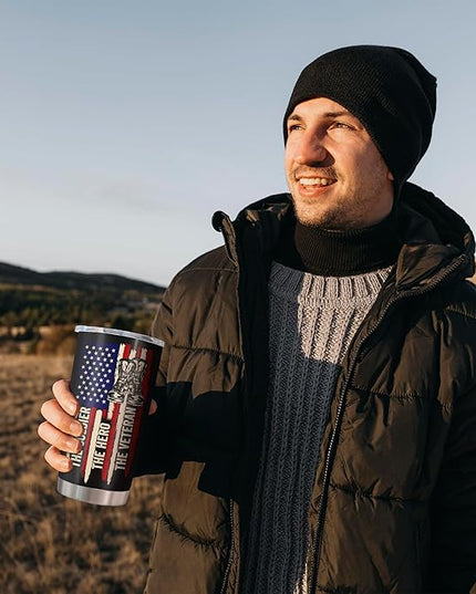 Veterans Day Gifts Tumbler 20oz, Gift for Veteran, Veteran Gifts for Men, Army/Marine Corps Veterans Present, Vietnam Veterans Present, Gift for Proud Patriotic Hard Head Veterans Drink Cup