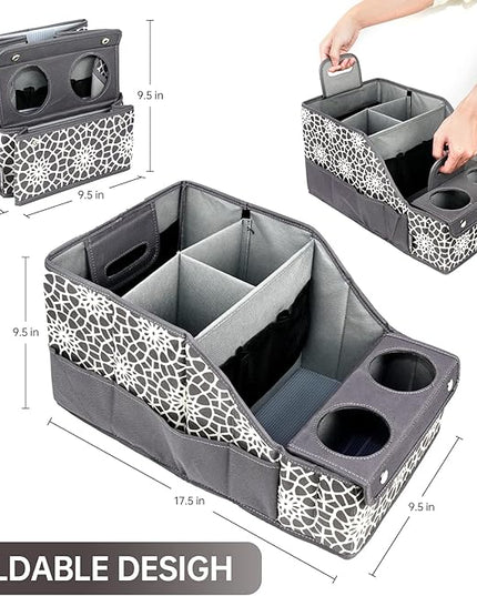 MULISOFT Car Seat Organizer - Backseat with 11 Compartments, 2 Cup Holders, and 2 Oversized Side Pockets for Travel and Storage