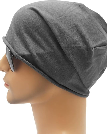 ZLYC Cotton Thin Slouchy Beanie Hat for Men Women Fashion Soft Stretch Knit Skull Cap