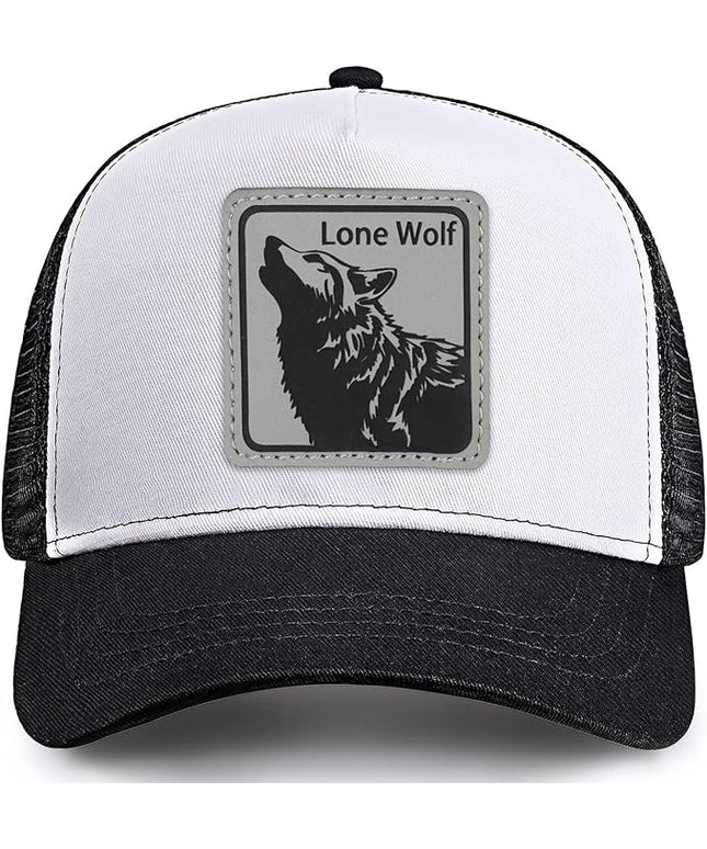 Animal Trucker Hats Leather Pattern Adjustable Snapback Mesh Animal Baseball Cap for Men