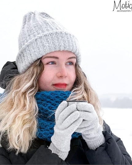 Motique Accessories Ladies Gloves Magic Knit Gloves for Women Solid Colors