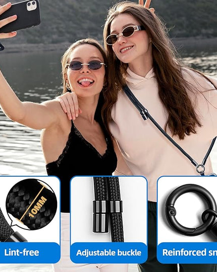 Adjustable Phone Lanyard,Universal Wrist Strap for Cellphone Case,Anti-Theft Women Braided Charm Lanyard for Travel
