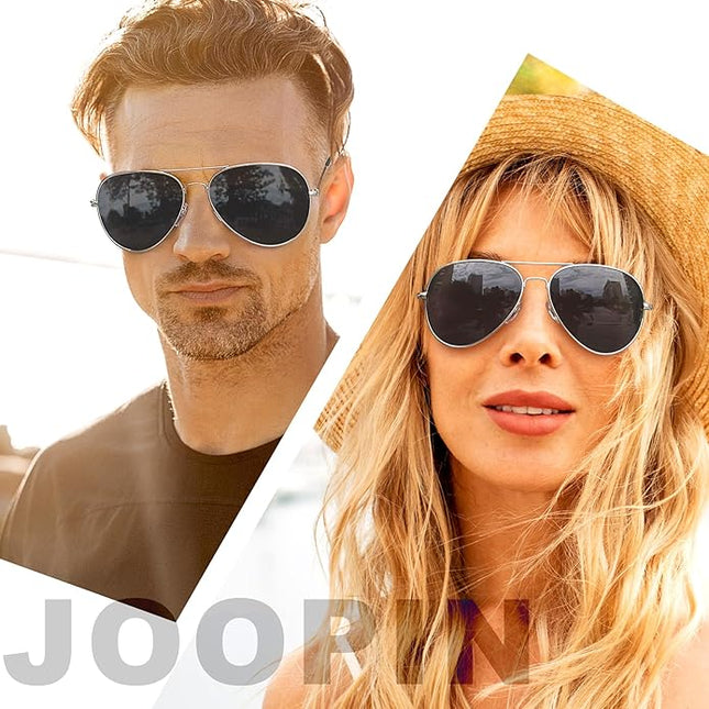 Joopin Polarized Metal Aviation Sunglasses Men, Classic Military Sun Glasses Women, Rectangle Shades UV400 Protection Costume