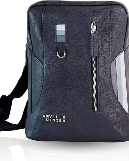 Full Grain Leather Backpack – Water-Resistant, Padded Laptop Compartment, Adjustable Straps, 16L Capacity, Slim Design, Leather Backpack for Men and Women - Anthracite Black