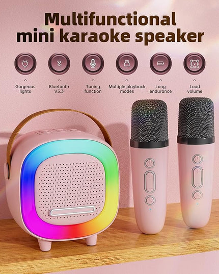 Mini Karaoke Machine Speaker for Kids Adults, Portable Bluetooth with 1 Wireless Microphones, Children's Day Birthday Gift Ideas for Toys for Teens Boys and Girls Aged 4, 5, 6, 7, 8, 9, 10, 11, 12+