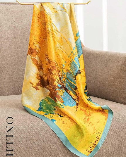 100% Mulberry Silk Scarf for Women Hair Lightweight Square Neckerchief Wrap For Head Scarves 21"