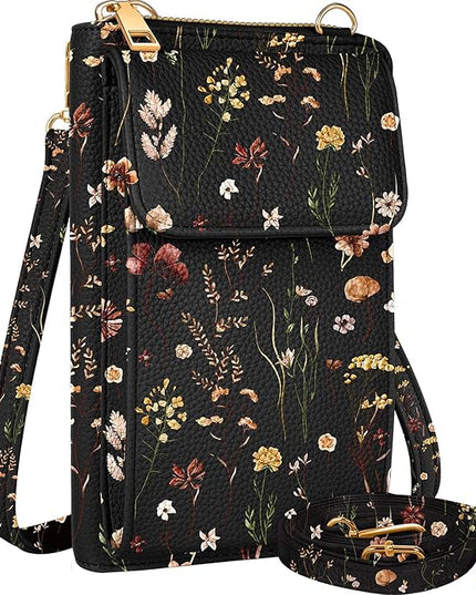 Cute Small Crossbody Purse Cell Phone Bags for Women - Leather Cellphone Wallet Purse with Shoulder Strap