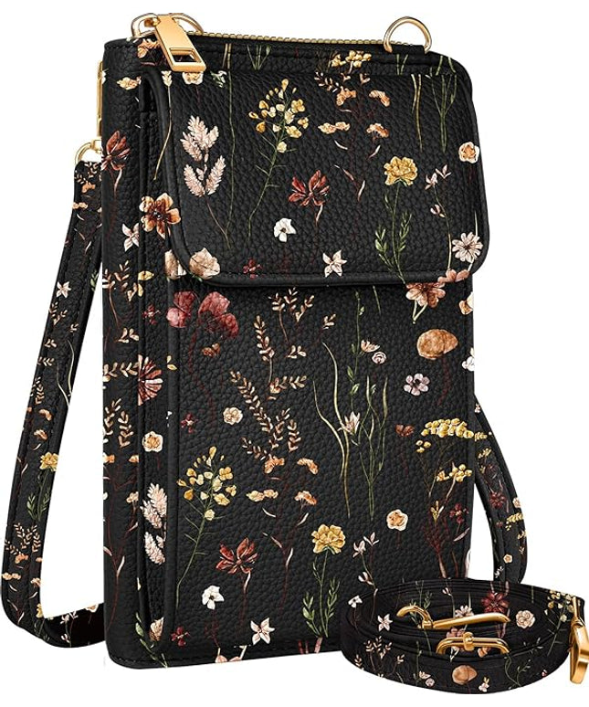 Cute Small Crossbody Purse Cell Phone Bags for Women - Leather Cellphone Wallet Purse with Shoulder Strap