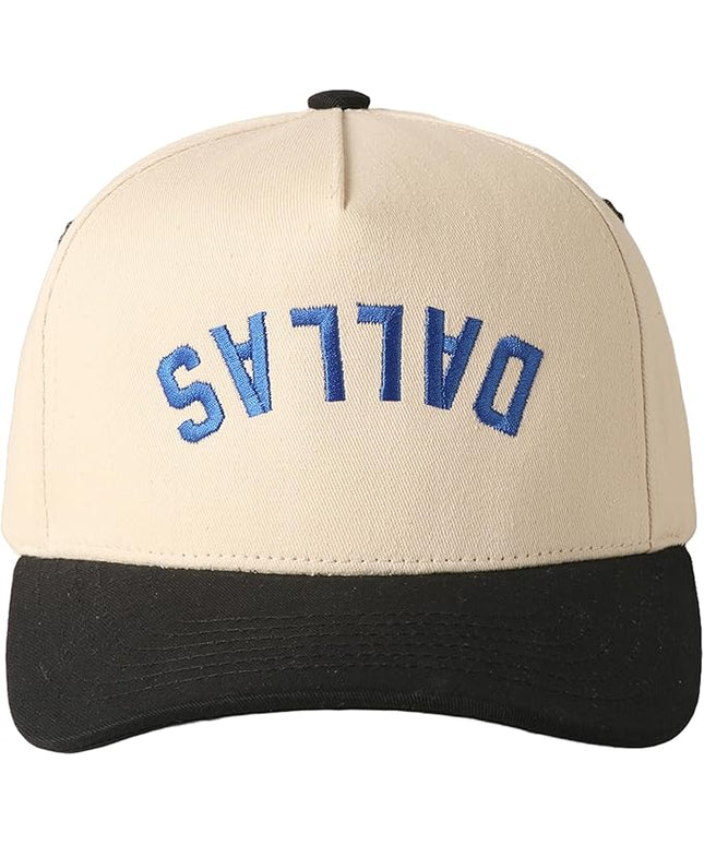MIRMARU Two-Tone Vintage Canvas Trucker Hats for Men & Women, Adjustable Size Baseball Caps with Trendy Embroidered Design