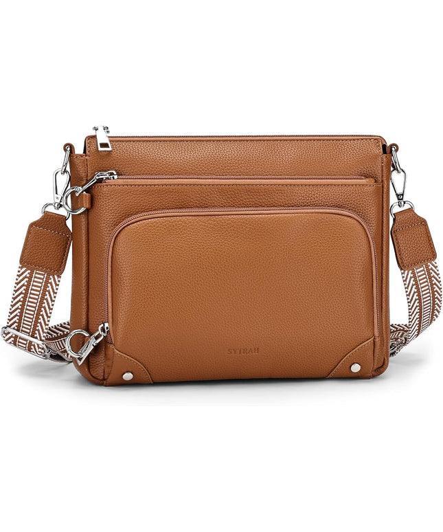 Anti-Theft Crossbody Purse for Women, Crossbody Shoulder Bag with Built-in Wallet & RFID Blocking for Travel Workout