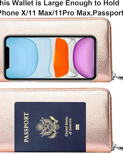 Lavemi Small Compact Women Wallet RFID Blocking Genuine Leather Bifold Purse with ID Windows