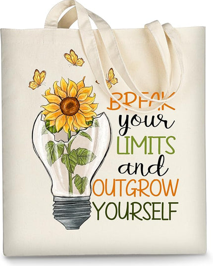 AUSVKAI Canvas Tote Bag Aesthetic for Women, Cute Cloth Cotton Bags for College Shopping Beach Grocery and Trendy Gifts