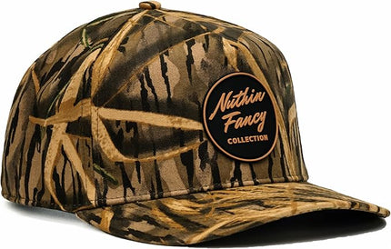 Nuthin Fancy Comus Snapback Hat, Everyday 5-Panel High Crown Canvas Trucker Hat for Men & Women
