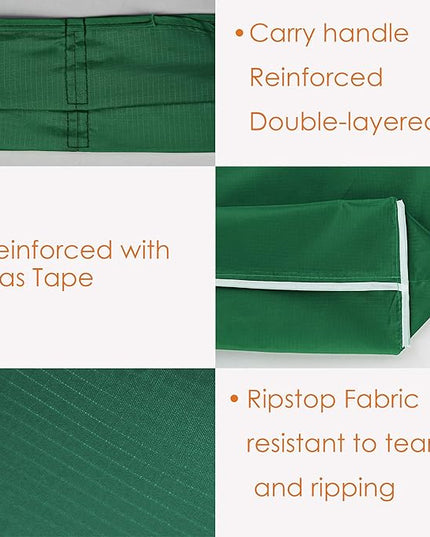 BeeGreen Christmas Green Reusable Grocery Bags Dark Green Reusable Kitchen Bags Bulk Foldable-Machine Washable with Zipper Storage Pouch 50 Packs
