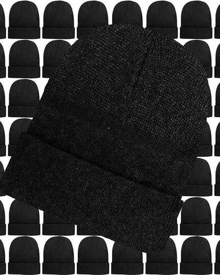 Toulite Bulk Winter Beanies for Homeless Donation Unisex Warm Knitted Beanie Hats Skull Cap