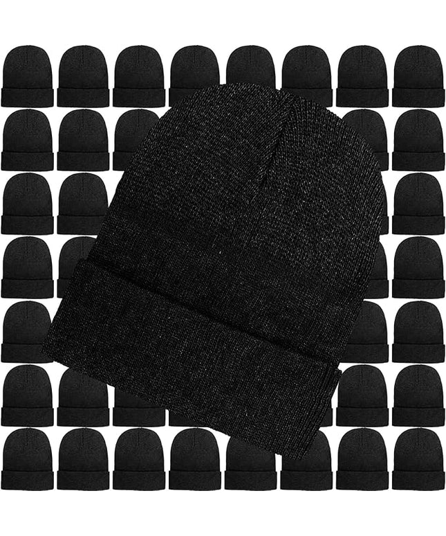 Toulite Bulk Winter Beanies for Homeless Donation Unisex Warm Knitted Beanie Hats Skull Cap