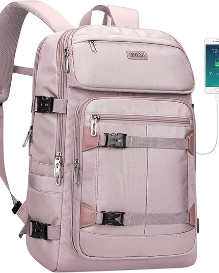 PIJUSHI Travel Backpack for Women Flight Aprroved Carry on Bag Large Casual Luggage Backpack Fit 16 inch Laptop(PE050 Ashen Purple)