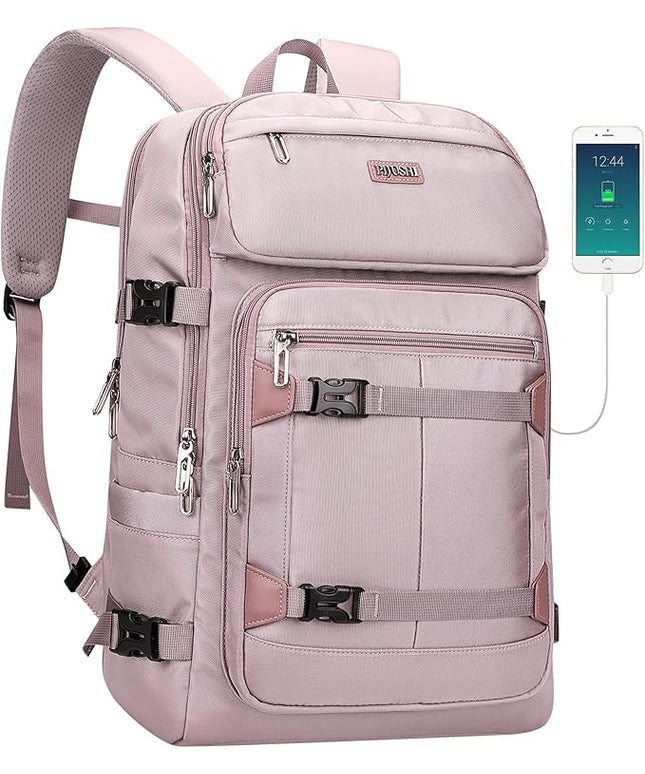 PIJUSHI Travel Backpack for Women Flight Aprroved Carry on Bag Large Casual Luggage Backpack Fit 16 inch Laptop(PE050 Ashen Purple)