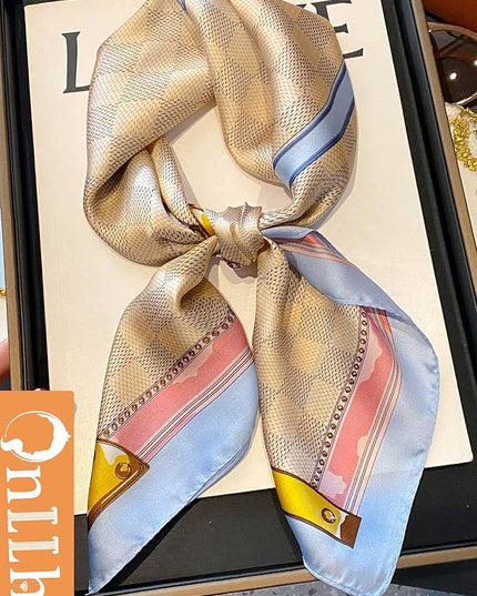 100% Mulberry Silk Scarf for Women Hair Lightweight Square Neckerchief Wrap For Head Scarves 21"