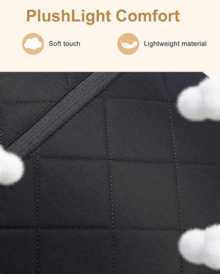 College Laptop Backpack, School Backpack for Girls Boys, Quilted Casual Daypack, Water-Resistant Bookbag for 15.6 Inch Laptop, Black