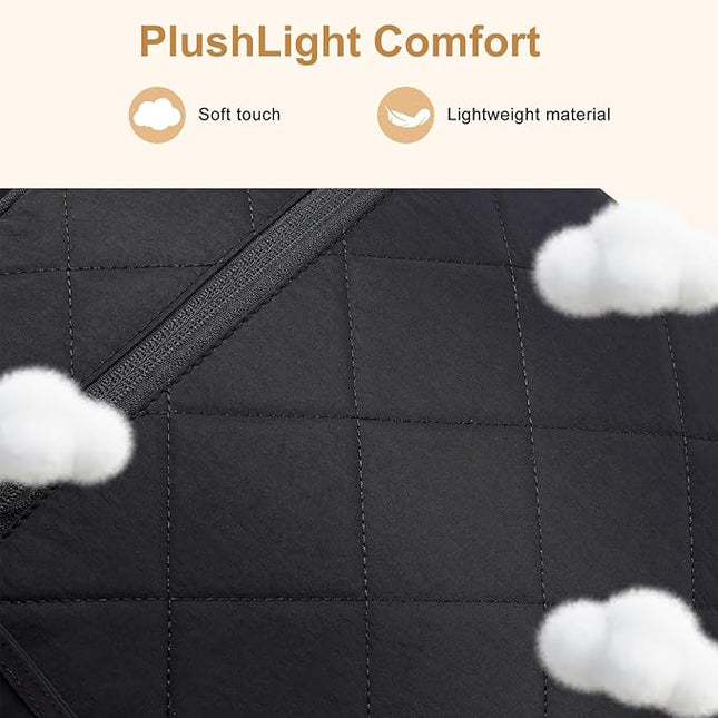 College Laptop Backpack, School Backpack for Girls Boys, Quilted Casual Daypack, Water-Resistant Bookbag for 15.6 Inch Laptop, Black