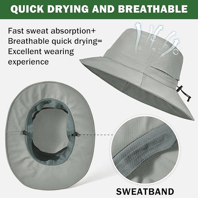 Sukeen Bucket Hat, Waterproof, Skin-Friendly, Shields Neck, Quick-Dry, Breathable, Hat for Fishing, Travel hat