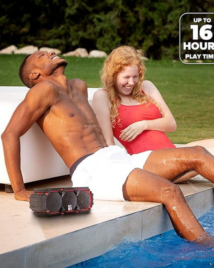 Altec Lansing LifeJacket 2 - Waterproof Bluetooth Speaker, Floating Portable Speaker for Travel & Outdoor Use, Deep Bass & Loud Sound, 30 Hour Playtime