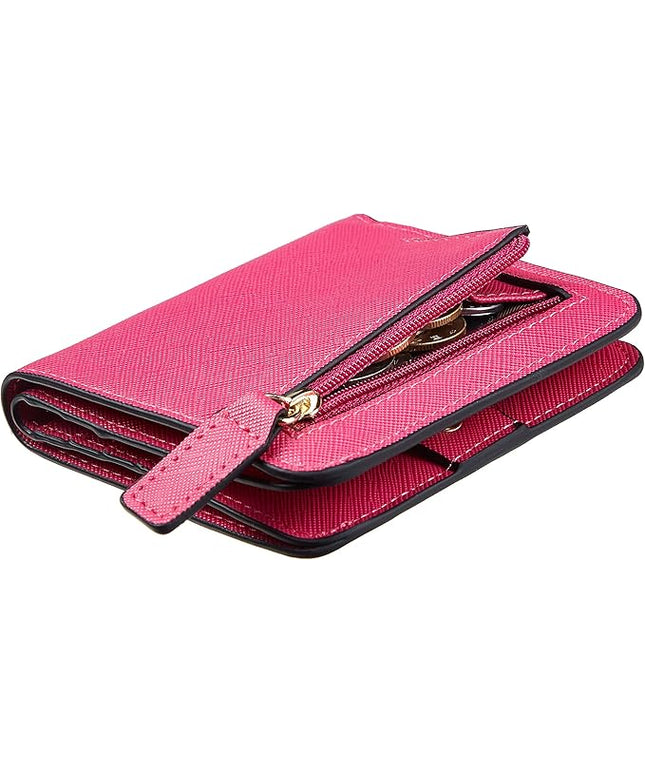 Toughergun Women’s Small Slim Leather Wallet with RFID Protection, Compact Bifold Mini Purse with Clear ID Window