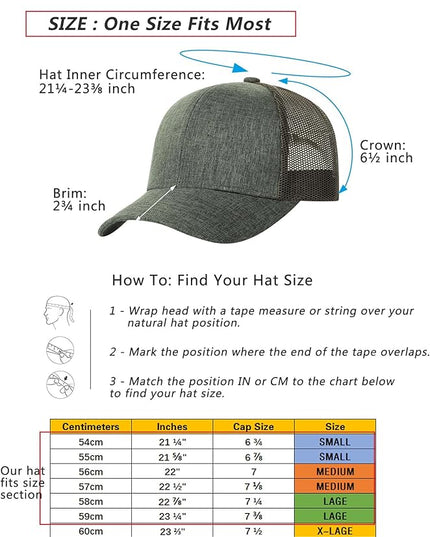TSSGBL 2 Pack Snapback Trucker Baseball Hats Mesh Back Adjustable Blank Ball Caps for Men Women
